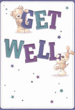 Radiating warmth and playful inspiration, this get well card features two adorable companions-a teddy bear and a puppy-each bursting with life as they support the large, colourful 'Get Well' message. The bold indigo and teal lettering stands out cheerfully against a soft white backdrop, pairing harmoniously with the shimmering stars scattered throughout the design in hues of blue and violet. The illustrated textures are so inviting-soft, plush fur and floppy ears evoke a comforting presence, as if these charming friends are ready to offer their own version of a hug. The scene feels joyful and hopeful, reminiscent of the reassuring brightness found at local Aldershot parks and open spaces. This card, like a thoughtfully arranged bouquet delivered from a skilled neighbourhood florist, carries more than just tidings of recovery-it extends genuine comfort and care, wrapping the recipient in a gentle embrace of kindness that lifts spirits and brings a smile, right here in the heart of Aldershot.